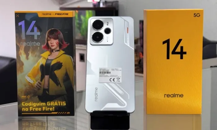 Realme 14 5G NFC 256/08 Prata e Preto Lacrado Entregamos