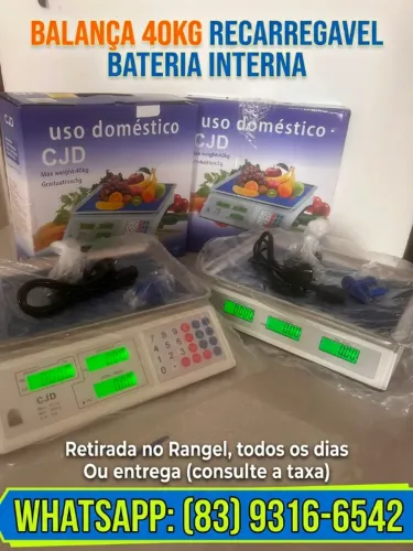 BALANÇA COMERCIAL NOVA 40KG- FEIRA, AÇOUGUES, CASA DE RAÇÃO ETC