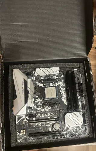 Placa mãe b450M steel legend + cpu + memória ram