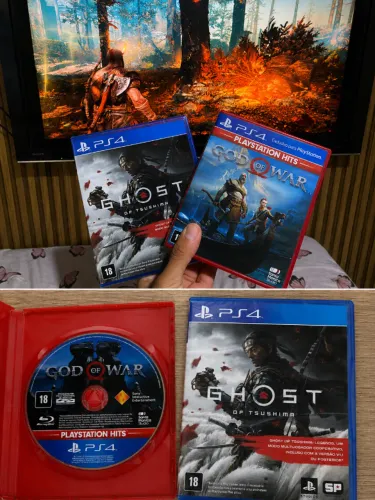 Jogos ps4 God of war e Ghost of tsushima