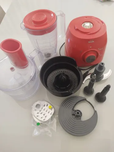 multiprocessador Philips Walita Viva Collection 650W vermelho