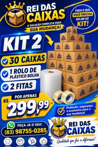 Caixas de papelão kit com 30 caixas