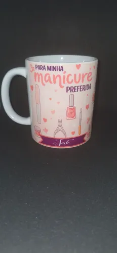 Caneca Personalizada Manicure + Caixinha de Brinde