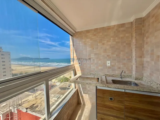 Apartamento para locação com 1 dormitório, vista Mar em Praia Grande na Aviação