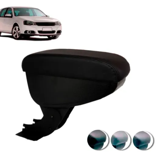 Apoio de Braço Encosto VW Golf 1999 a 2013 Couro Preto com Linha Preta