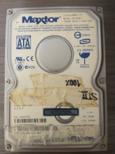 HD 160GB Maxtor Sata 3 7200rpm 100%