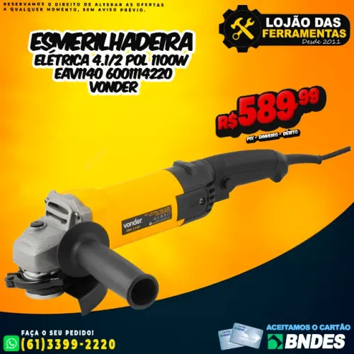 Esmerilhadeira 4.1/2 Pol 1100W EAV1140 6001114220 Vonder