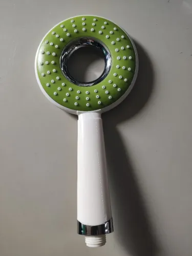 Ducha Manual Slim Circular - Design Moderno - Verde e Branco