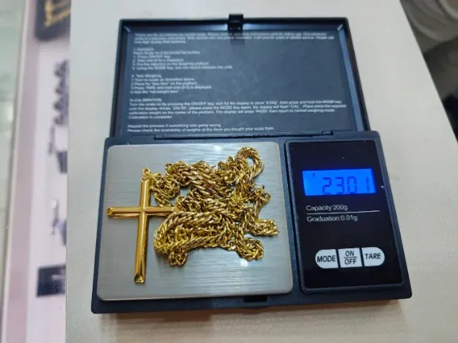 Cordão e pingente em ouro 18k 23.01gr grumet - colar corrente