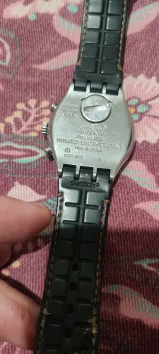 Swatch original funcionando normalmente todo em aço inox quartz chronografo 