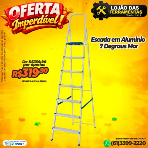 Escada em Aluminio 7 Degraus Mor