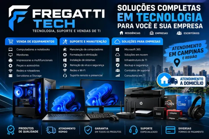 FREGATTI TECH | SUPORTE, MANUTENÇÃO E VENDAS DE TI ?<br>