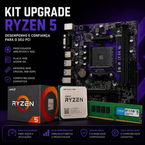 Kit ryzen, placa mãe, processador e memoria