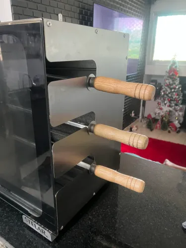Churrasqueira stelar 3 espetos giro automático