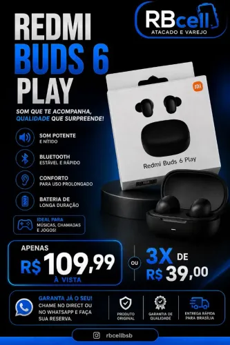 Fone Bluetooth Redmi Buds 6 Play Xiaomi