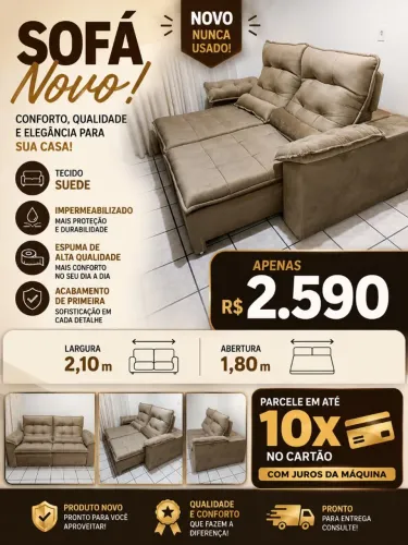 Sofá retrátil e reclinável