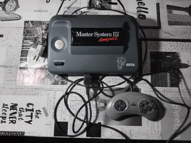 Console Sega Master System 3 Compact (110v) Cinza + 1 Controle + 1 Cabo Rf