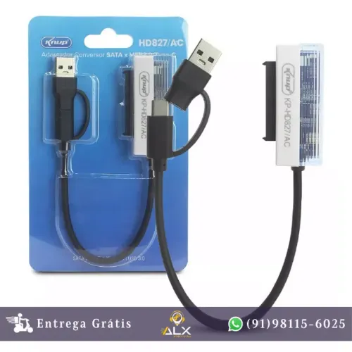 Cabo Conversor Usb 3.0 / Type-c x Sata Kp-hd827/ac *ENTREGA GRÁTIS*