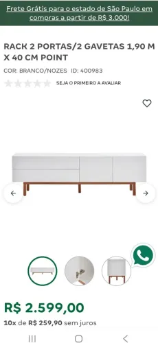 Rack Tok Stok 2 portas, 2 gavetas