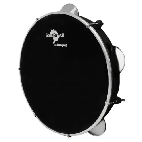 Pandeiro Sambrasil Standard - 10' Preto com Pele Preta - Sam Brasil by Liverpool