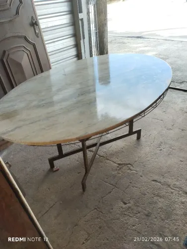 Mesa pedra base ferro