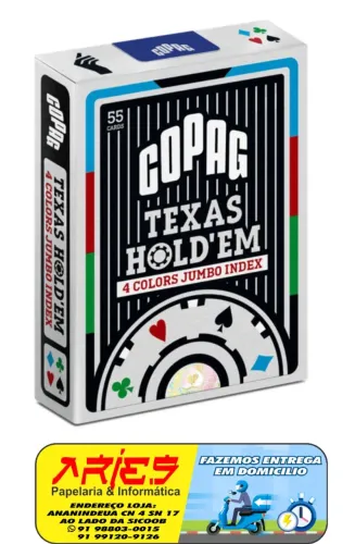 BARALHO PLÁSTICO POKER PÔQUER TEXAS HOLD?EM COPAG NAIPE 4 CORES