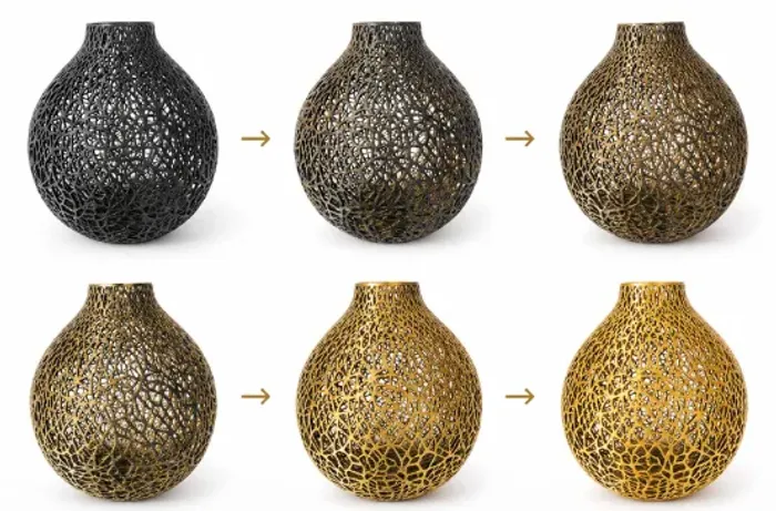 Vaso e Porta-rolhas Decorativo Vazado Premium - Preto e Dourado