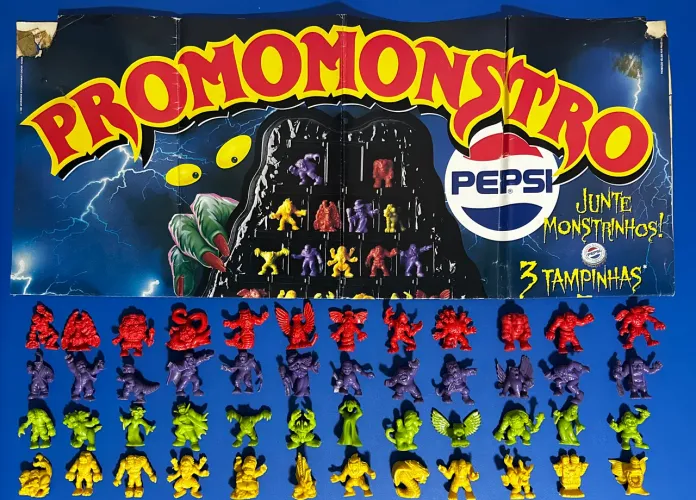 Promomonstro Pepsi Antiga e Rara Completa não Elma Chips Tazos e Figurinhas