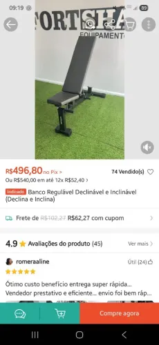 Vende-se uma banco de supino reclinavel