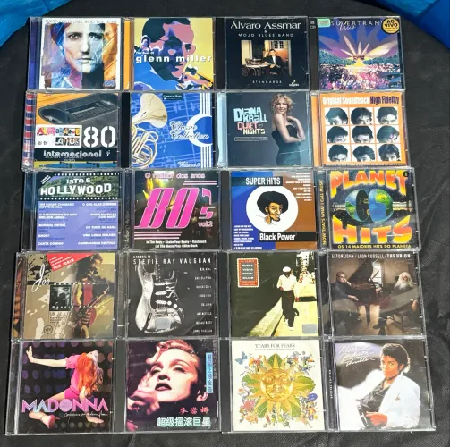 Lote Com 20 CDs Originais - Michael Jackson, Madonna, Anos 80, Pop E Jazz (Usados)