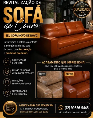 Restauração de sofá de couro