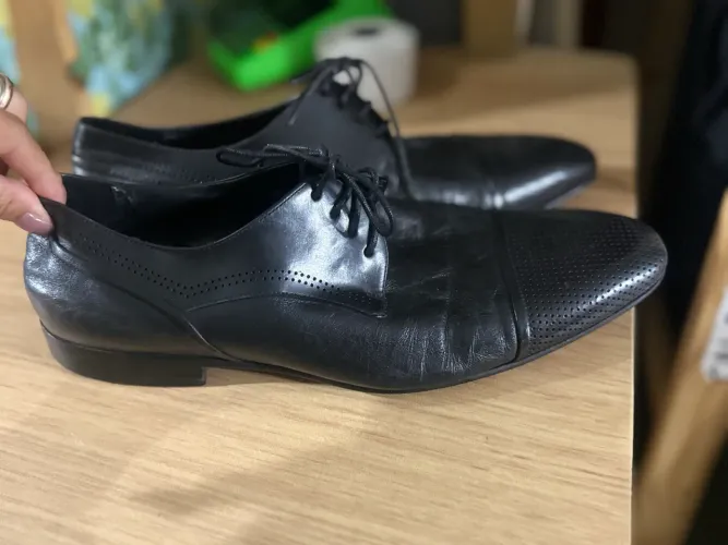 Sapato social couro masculino, tamanho 39, preto