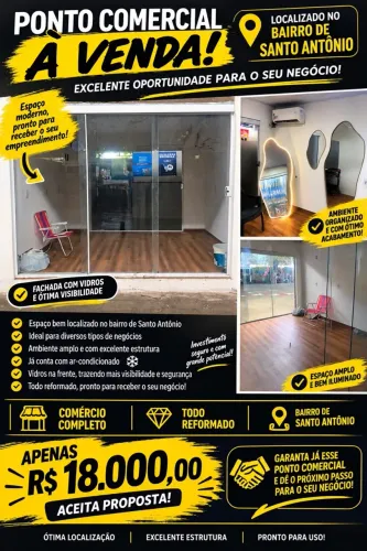 Ponto comercial reformado no Santo Antônio 