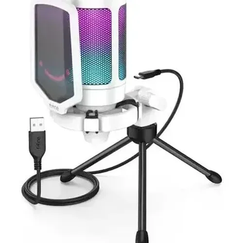 Microfone Fifine Branco A6V C Filtro