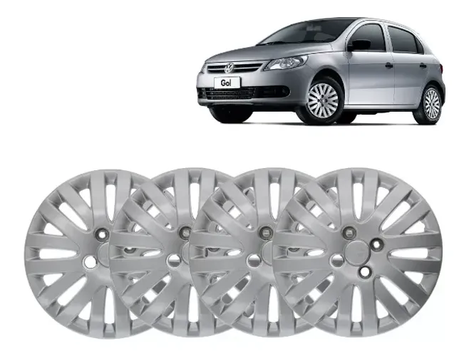 Jogo 4 Peças - Calota Aro 14  - Volkswagen Gol G5 / Voyage / Saveiro 2009 à 2011 - Grid