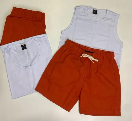 Regatas + Shorts Linho (Infantojuvenil + Adulto)