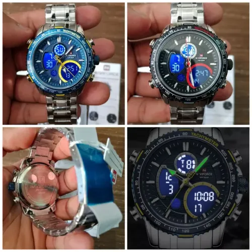 Relógio naviforce de aço inoxidável 