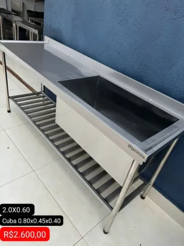 Pia inox 2 Metros cuba funda
