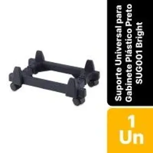 Suporte P/ Cpu Plastico Com Rodas Preto Sug001 Bright  R$ 30,00