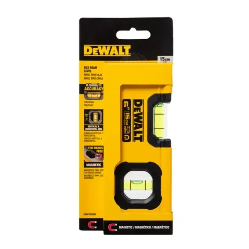 Nível de Alumínio com Base Magnética 6'' 15cm Dewalt DWHT42802