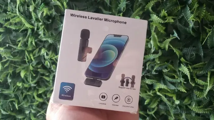 Microfone sem fio bluetooth recarregável de lapela