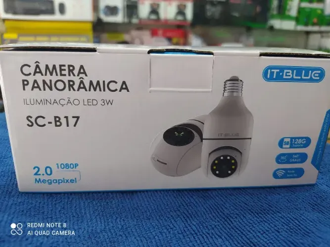 Câmera wi-fi lâmpada 360° detecção de movimento -sc-b17