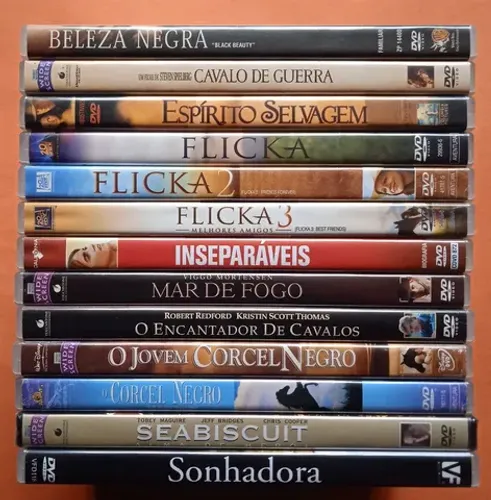Dvd Coleção Cavalos - Beleza Negra / Cavalo de Guerra / Flicka / Corcel Negro e Outros