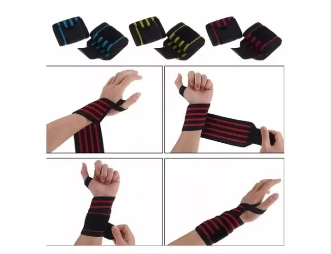 Strap Munhequeira Tala Atadura Proteção Punho Pulso Levantamento Peso Musculação Fitness 