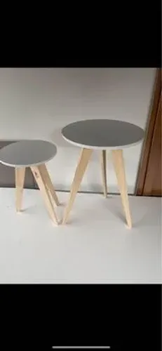 Jogo de mesas decorativas branco 