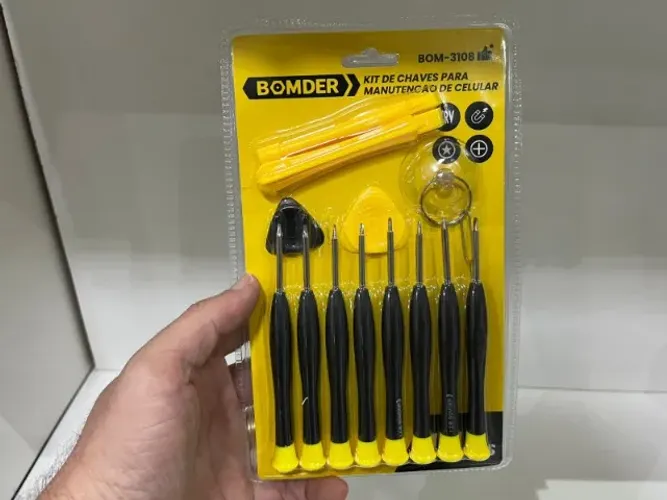Kit Chaves Precisão 14 em 1 Jogo Chaves para Manutenção de Celular iPhone Android BOM-3108