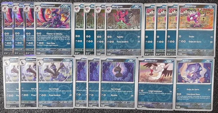 Deck grimmsnarl cartas originais de pokémon