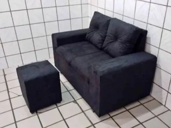 Sofa 2 lugares + 1 puff de fábrica 