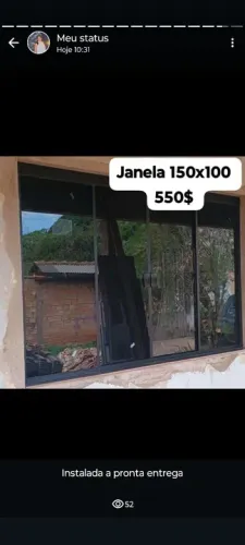 Janela de vidro 150x100 - Nova!