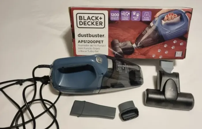 Aspirador de Pó BLACK+DECKER, Elétrico e Portátil, Função Sopro, APS1200PET, 220v, 1200W